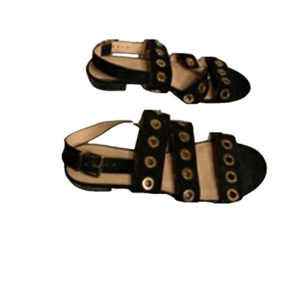 Edgy Black Grommet Gladiator Sandals Topshop Women’s 6 - Picture 7 of 8